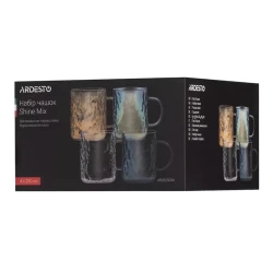 Набор чашек Ardesto AR2626GM, 260 мл, 4 шт, многоцветный flexmag.md
