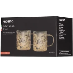 Set cupe Ardesto Shine AR2626GS, 260 ml, 2 bucs, Aur flexmag.md