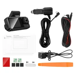 Set Dash Cam fata si spate Hoco DV15 Negru flexmag.md