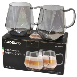 Set de pahare Ardesto AR2630GR, 300 ml, 2 buc, Transparent flexmag.md