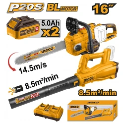 Set fierastrau cu lant + suflanta de frunze pe acumulator Ingco COSLI240463 flexmag.md