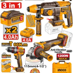Set instrumente pe acumulator Ingco CKLI202598 flexmag.md