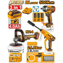 Set instrumente pe acumulator Ingco COSLI250184 flexmag.md