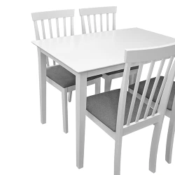 Set masa pentru bucatarie Deco Houston White+4 scaune Houston flexmag.md
