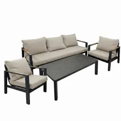 Set masa si scaune pentru gradina Deco MKNS-JLP-BEG flexmag.md