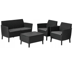 Set masa si scaune pentru gradina Keter Salemo Graphite-Gray (253220) flexmag.md