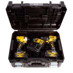 Set masina de gaurit si insurubat cu acumulator si impact DeWALT DCK2062M2T flexmag.md