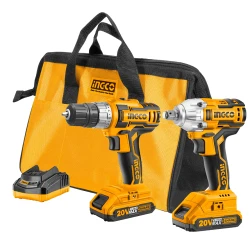 Set masina de gaurit si insurubat cu acumulator si impact Ingco CKLI2007 flexmag.md