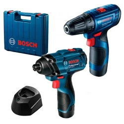 Set masina de gaurit si insurubat pe acumulator cu impact Bosch (06019G8023) flexmag.md