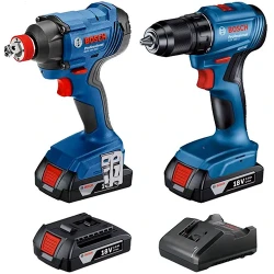 Set masina de gaurit si insurubat pe acumulator cu impact Bosch (0615990N3R) flexmag.md