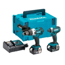 Set masina de gaurit si insurubat pe acumulator cu impact Makita DLX2145TJ flexmag.md