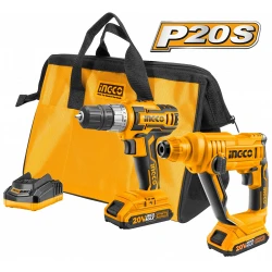 Set masina de insurubat si ciocan rotopercutor cu acumulator Ingco CKLI2008 flexmag.md