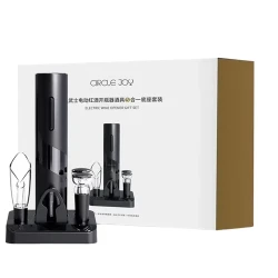 Set pentru vinuri Circle Joy CJ-TZ08, Negru flexmag.md