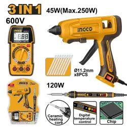 Set pistol si ciocan de lipit electric cu multimetru Ingco CTCK250716 flexmag.md
