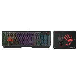 Set Tastatura + Mouse + Mouse Pad Bloody B1700, Cu fir, Negru flexmag.md