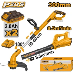 Set trimmer + suflanta de frunze pe acumulator Ingco COSLI240203 flexmag.md