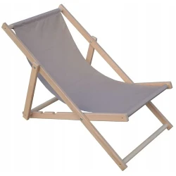 Sezlong Royokamp Beach Deck Chair Gray flexmag.md