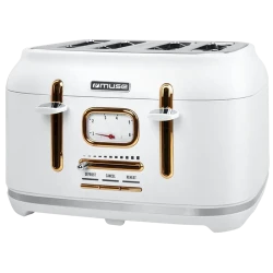 Toaster MUSE MS-131 W, Alb - Auriu flexmag.md