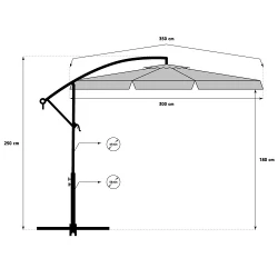 Umbrela FunFit 300cm Grey (1621) flexmag.md