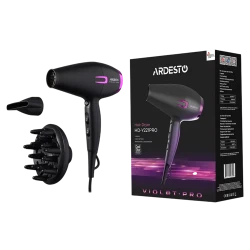 Фен для волос Ardesto HD-Y221PRO, 2100 Вт, черный - фиолетовый flexmag.md