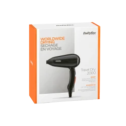 Uscator de par compact BaByliss Travel Dry 5344E, 2000 W, Negru flexmag.md