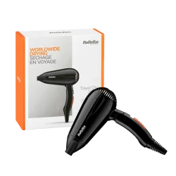 Uscator de par compact BaByliss Travel Dry 5344E, 2000 W, Negru flexmag.md